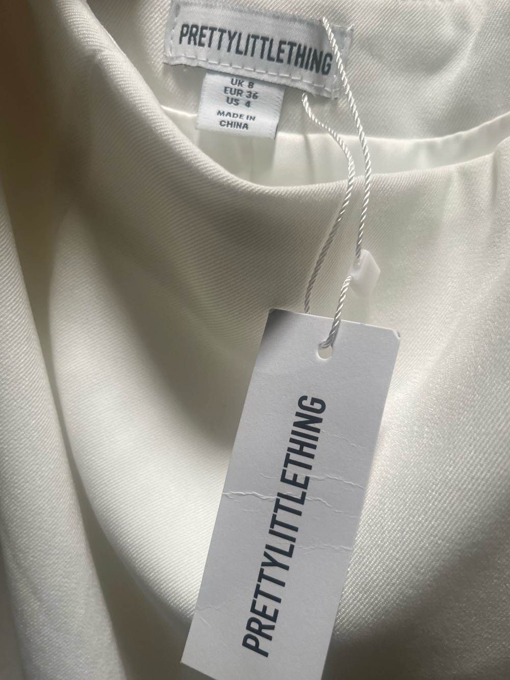 NWT PrettyLittleThing White Woven Detail Button-Back Maxi Skirt - Picture 6 of 11